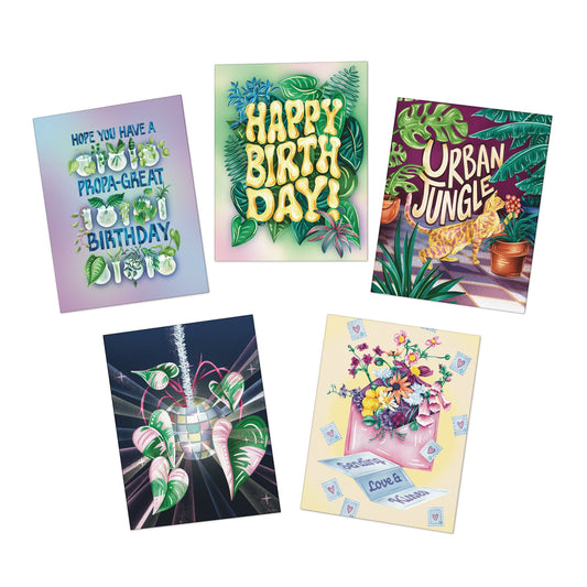 Urban Jungle Collection — Multi-Design Greeting Cards (5-Pack)